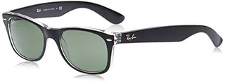 Ray-Ban New Wayfarer, Gafas de Sol Unisex adulto, Multicolor (Black and Transparent 6052), 52 mm