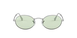Ray-Ban Oval Gafas, Plata, 51 Unisex Adulto