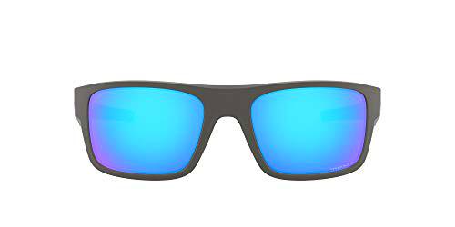 Oakley Drop Point Gafas de Sol, Hombre, Gris (Matte Dark Grey/Prizmsapphirepolarized), 61