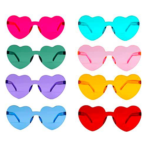 N /A Juliyeh 8 gafas con forma de corazón, hippie, retro