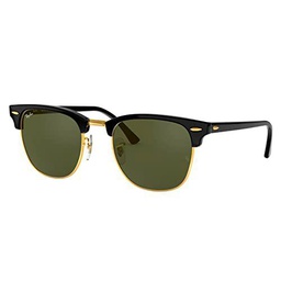 Ray-Ban RB3016 Clubmaster, Gafas de Sol, multicolor (Ebony-Arista/Crystal Green (W0365)), talla 51