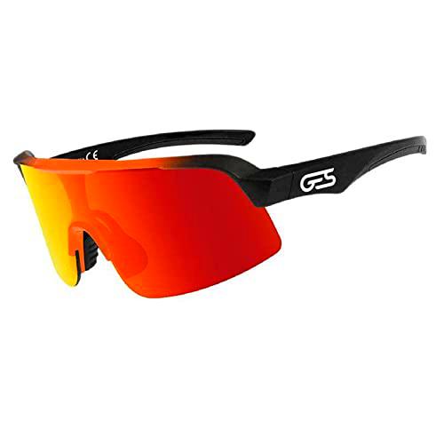 Ges Gafas Omega Lente, Sport, Rojo/Amarillo (Multicolor)