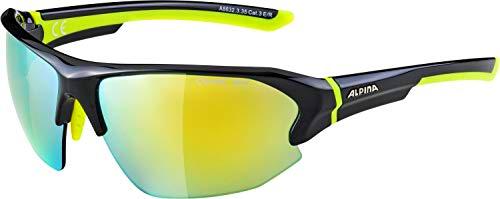 Alpina LYRON HR - Gafas de deporte unisex, color negro y amarillo neón