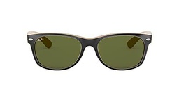Ray-Ban New Wayfarer, Gafas de Sol Unisex adulto, Multicolor (Black and Tan 875), 52 mm