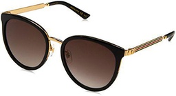 Gucci GG0077SK, Gafas de Sol para Hombre, Multicolor (Black/Gold/Grey), 56