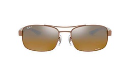 Ray-Ban 8318ch Gafas de sol, Shiny Light Brown, 62 para Hombre