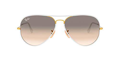 Ray-Ban Aviator RB 3025, Gafas de Sol Unisex, Multicolor (Transparente/Dorado), 58 mm