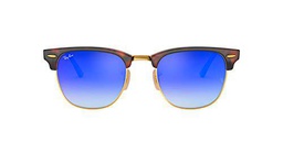 Ray-Ban Clubmaster, Gafas de Sol Unisex, Multicolor (Marco: Rojo Havana ,Vidrio: Azulado 990/7Q)