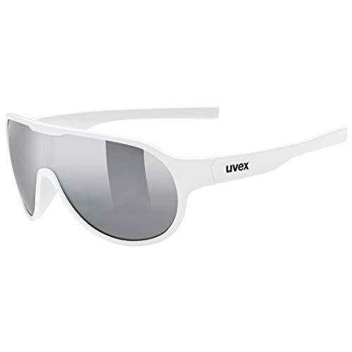 Uvex Sportstyle 512 Gafas de Sol, Unisex-Youth, White/litemirror Silver, One Size