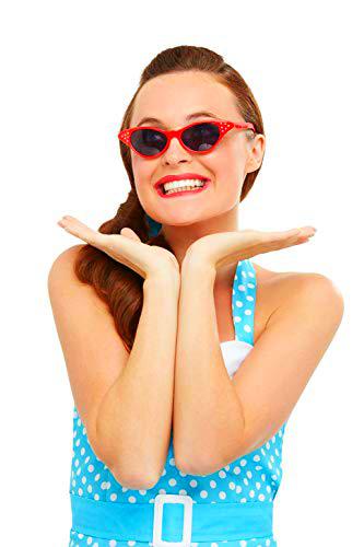 Smiffys 50769 Flyaway - Gafas de sol para mujer, color rojo