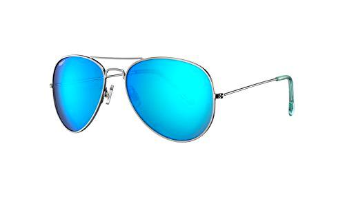 Zippo - Gafas de sol unisex, color plateado, tamaño mediano