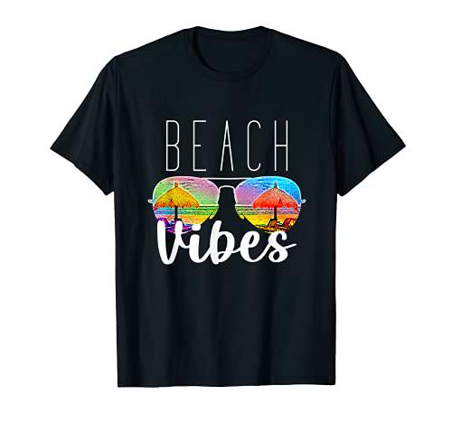 Beach Vibes gafas de sol vintage verano vacaciones 70s 80s Camiseta