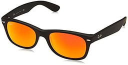 Ray-Ban 2132, Gafas de Sol Unisex, Multicolor (Rubber Black), 55 mm