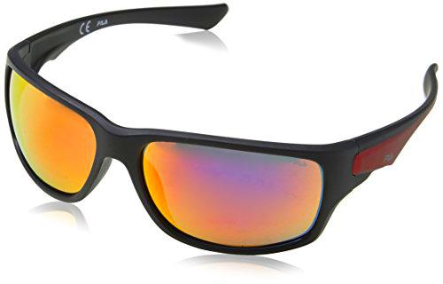 Fila Hombre N/A Gafas de sol, Multicolor (Mat Black/Red), 63