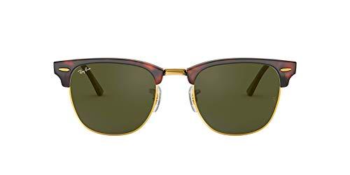 Ray-Ban Clubmaster - Gafas de sol para hombre, Marrón (Marco: Marrón Tortoise Glas: Verde W0366)