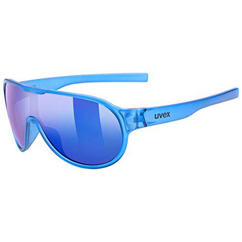 Uvex Sportstyle 512 Gafas de Sol, Unisex-Youth, Blue Transparent/Mirror Blue, One Size