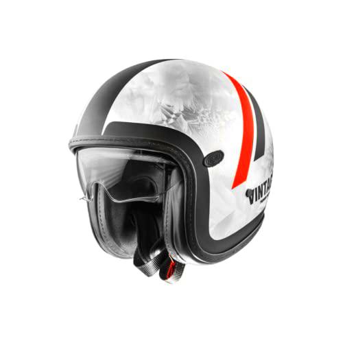 Premier Casco Vintage EVO,Gris Claro/ Gris Oscuro Y Rojo,XL,Unisexo