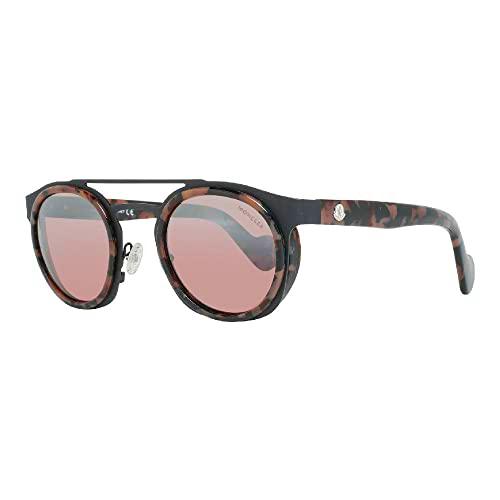 MONCLER ML0022 55U 49 Gafas de Sol, Marrón (Avana Colorata/Bordeaux Specchiato)