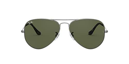 Ray-Ban Aviator Gafas, Gris, 58 mm Unisex Adulto